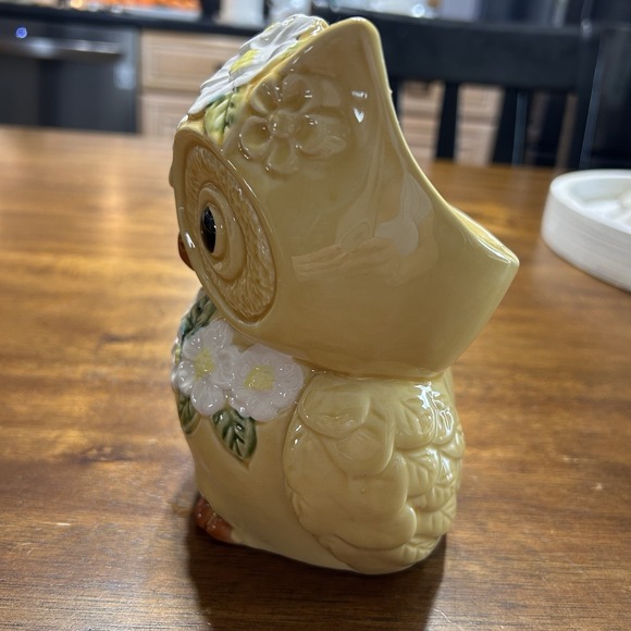 Vintage Yellow Owl/Floral Planter Stamped 6314  - Retro Boho Vibes Ceramic - Picture 2 of 11